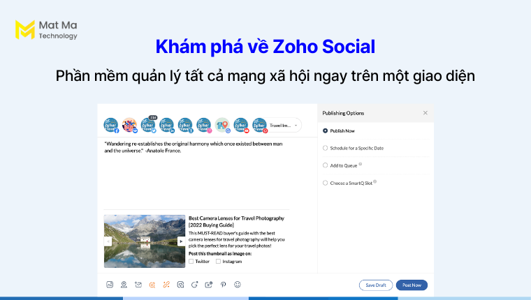 Khám phá về giải pháp Zoho Social